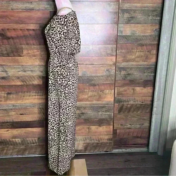 MICHAEL KORS Cheetah Flutter Sleeve Wide Leg Jumpsuit Small offices iren Mobwife - Picture 6 of 16